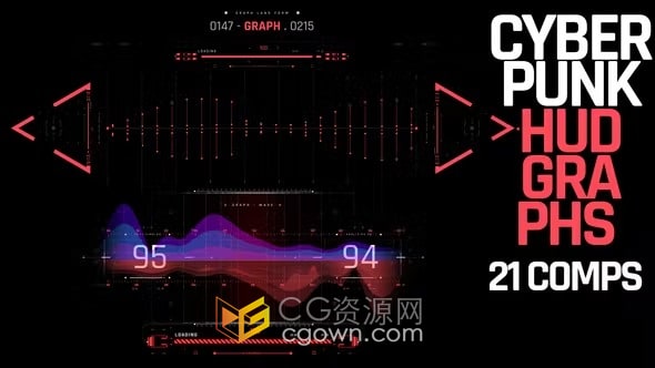 赛博朋克全息图HUD科技元素动画效果-AE模板下载