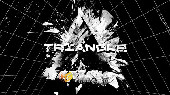 AE模板-混乱扭曲空间位移故障艺术几何图形动画频闪标题开场白