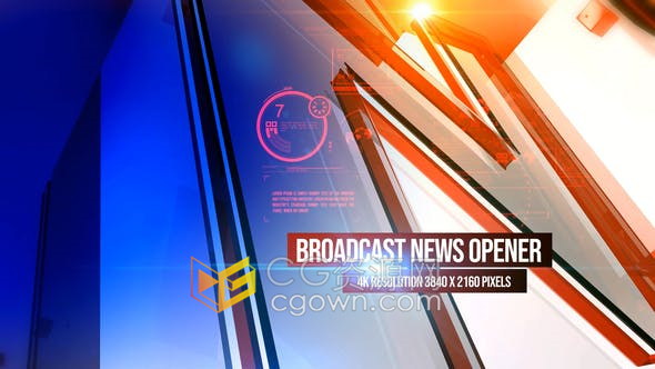 4K网络视频广播新闻开场介绍片头-AE模板