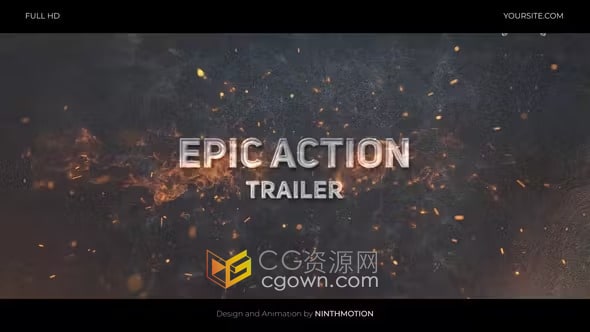 AE模板-史诗爆炸震撼视觉效果粒子金属标题电影预告片简介