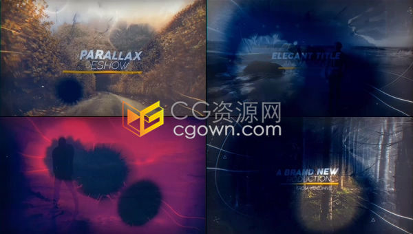 油墨视差视频相册水墨复古风遮罩晕染效果视觉展示动画-AE模板