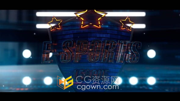 AE模板-E3D制作游戏玩家俱乐部电子竞技标志片头