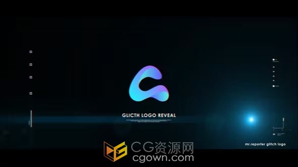 高科技故障特效LOGO视频片头效果制作-AE模板