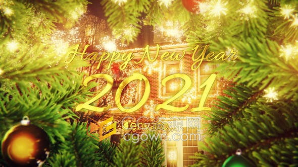 节日派对圣诞节庆祝活动2021年新年倒计时片头-AE模板