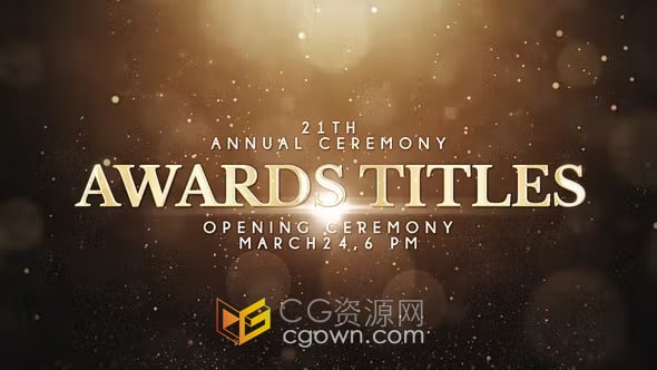 Awards Titles AE模板华丽粒子特效场景介绍宣传标题动画