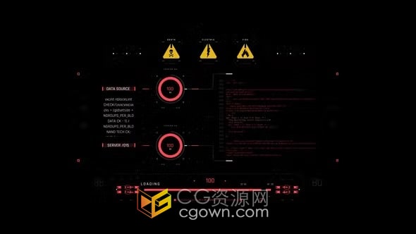 AE模板-Cyberpunk Hud Coder赛博朋克编码器组合50多个HUD元素