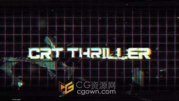 AE模板-VHS Thriller故障录制画面效果惊悚悬疑电影视频预告片