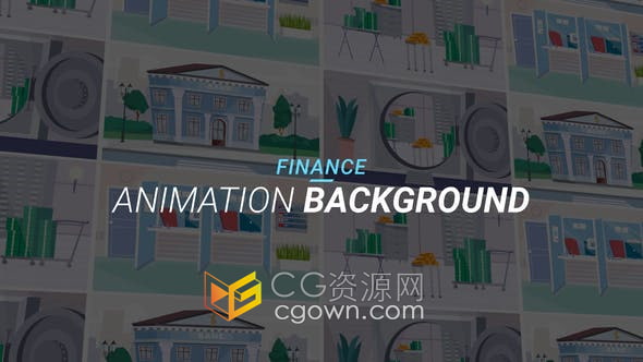 AE模板-银行保险库办事窗口大堂金融机构经济投资安保服务介绍动画背景