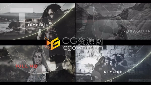 光视差玻璃圆图形遮罩效果幻灯片视频相册-AE模板免费下载