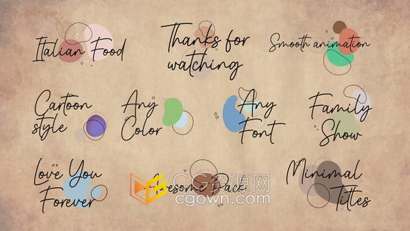 AE模板-4K时尚设计感手写签名标题文字动画