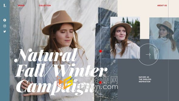 AE模板-品牌箱包帽子时装搭配商店新品介绍时尚宣传片含垂直手机端展示