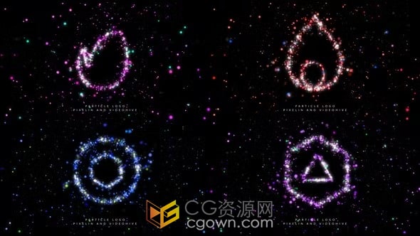 AE模板-彩光粒子标志动画梦幻闪耀粒子LOGO