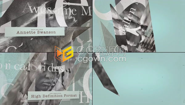 史诗复古纪录片教育介绍报纸风格战争电影历史视频相册-AE模板