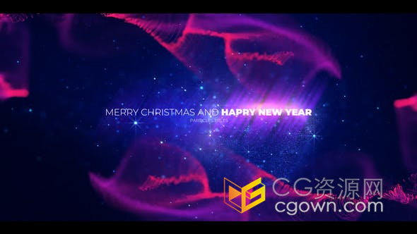 大气唯美炫丽粒子演绎节日晚会背景元素标题动画-AE模板