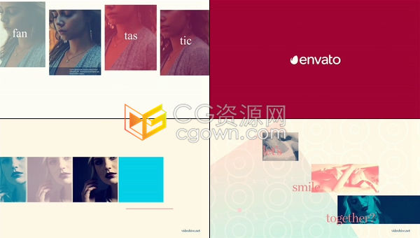 时尚动态多种图形展示魅力模特广告视频-AE模板免费下载