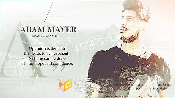 双重影艺术风格名人名言介绍宣传视频动画制作-AE模板