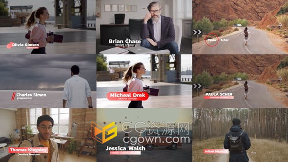 AE模板-现代干净简单下三分之一文字标题嘉宾人名字幕包装动画