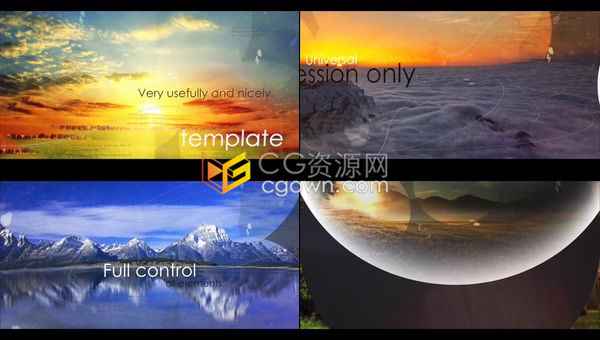 优雅视差圆效果图文展示线条跟踪制作专业漂亮的企业宣传片-AE模板