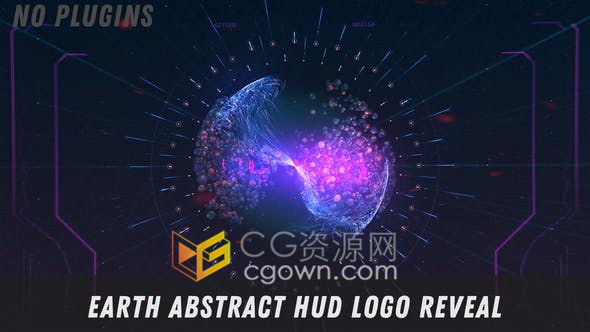 动态动画HUD标志显示科学太空地球新闻商业广告视频介绍-AE模板