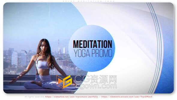 AE模板-极简圆形过渡动画制作放松冥想瑜伽健身水疗沙龙宣传片