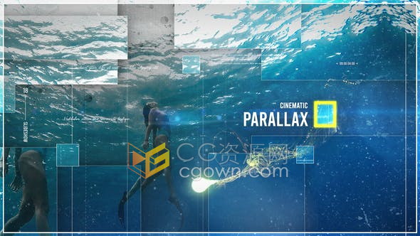 透明几何方块投影效果金色粒子带轨道光线演绎时尚风格包装宣传片-AE模板