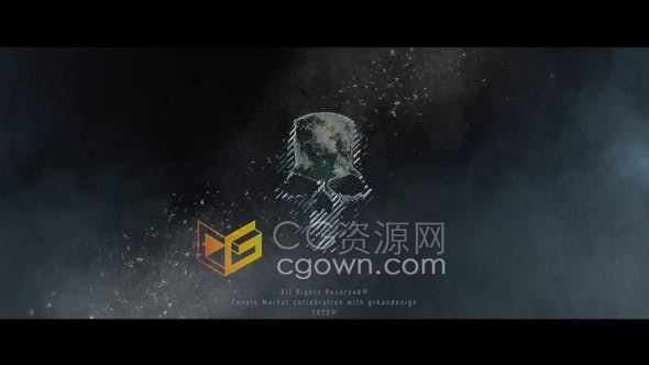 史诗烟雾缭绕金属感标题开场战争悬疑电影预告片-AE模板