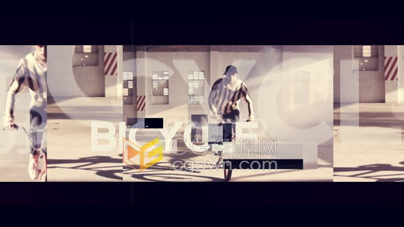 屏闪炫酷过渡滑板冲浪极限体育运动城市动态宣传片头-AE模板