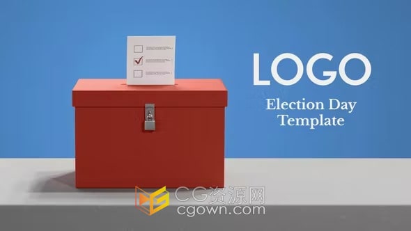 AE模板-投票选举盒子动画标志Election Day Opener
