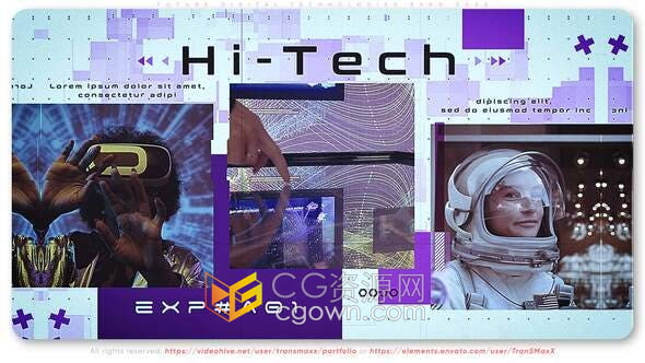 AE模板-数字技术博览会工程医疗工业游戏应用程序NASA全息视频演示