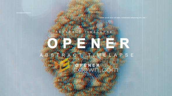 4K抽象时间推移闪烁延时效果现代时尚图文开场-AE模板