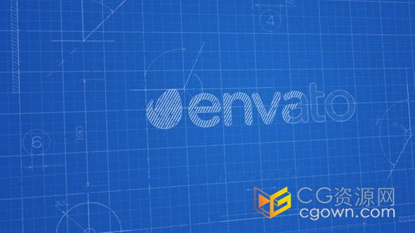 建设工程蓝图绘制现代建筑企业蓝图标志片头动画-AE模板下载