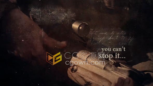 复古水墨晕染定格效果历史纪录片战争电影史宣传预告片-PR/AE模板