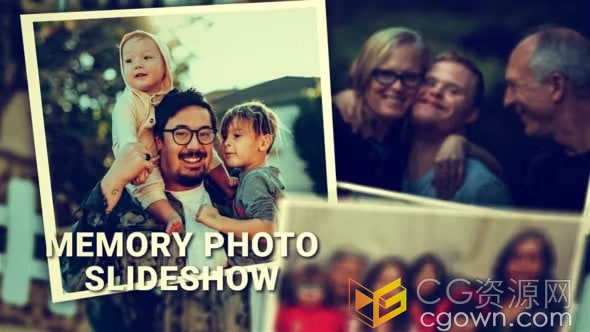 缓慢柔和动画照片幻灯片AE视频相册模板