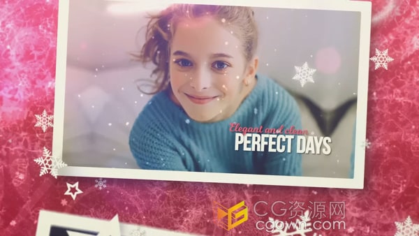 创建美容多媒体视频圣诞祝福幻灯片浪漫视频相册AE模板