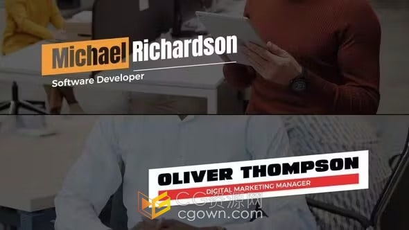 5个干净文本框商业视频字幕条下三分之一标题动画-AE模板