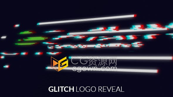 Grunge屏幕故障RGB分裂数字失真标志logo片头-AE模板