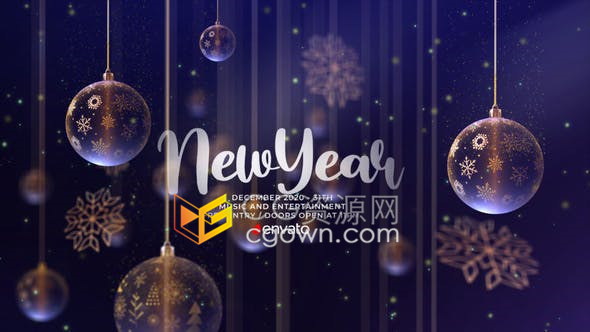 优雅美丽圣诞装修动画演绎晚会邀请函节日祝福视频贺卡-AE模板