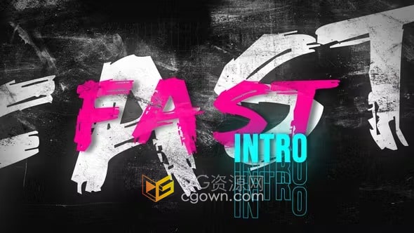 黑色污垢纸张动画摇滚时尚快速片头介绍-AE模板