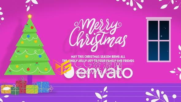 Christmas Fun圣诞节祝福问候卡通MG图形动画效果视频制作-AE模板