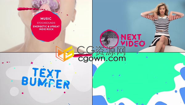 五彩液体彩墨过渡效果时尚美容频道节目宣传包装栏目标题设计-AE模板