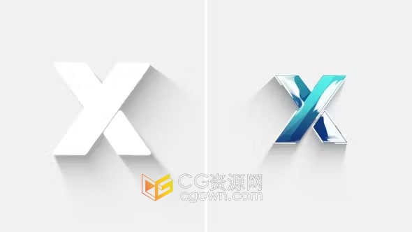 AE模板-简单光泽动画标志企业品牌LOGO片头