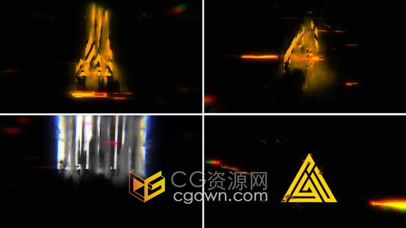 AE模板-带音效快速闪烁RGB分割故障标志动作悬疑游戏电影片名LOGO动画