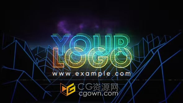 AE模板下载复古霓虹灯标志Retro Neon Logo