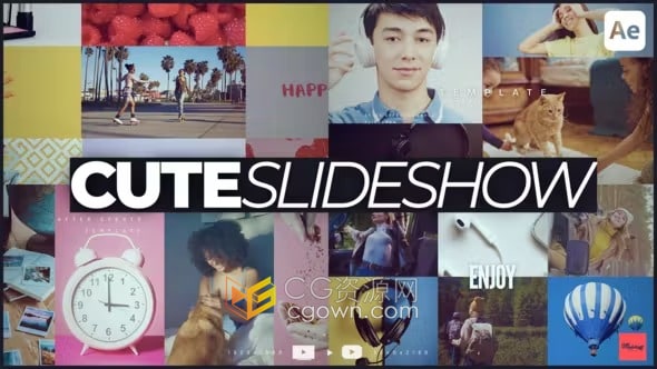 AE模板-时尚幻灯片多屏商业宣传片创意vlog制作