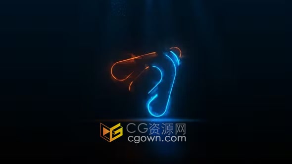 AE模板-彩色烟雾能量涌动绘制LOGO轮廓品牌标志动画