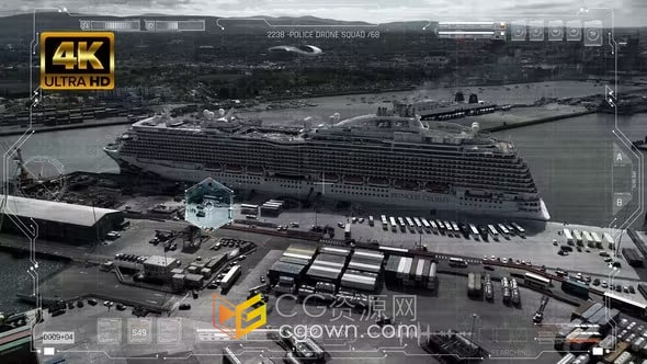 AE模板-无人机直升机驾驶舱平视显示器全息HUD UI 屏幕科技元素