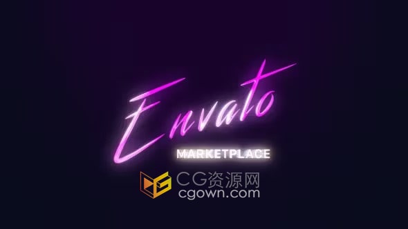 AE模板-复古闪亮标志彩色扫光LOGO动画