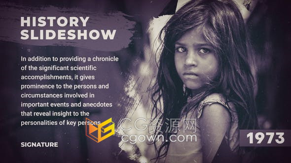 怀旧复古浪漫婚礼相册笔刷水墨视差效果时间线展示历史幻灯片-PR/AE模板