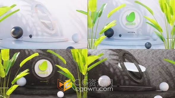 3D装置艺术建筑企业标志动画-AE LOGO模板