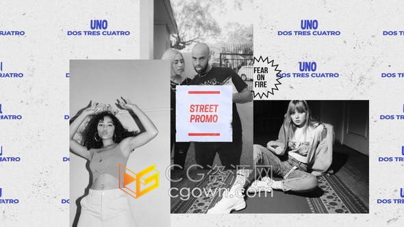 复古街头嘻哈时尚促销宣传能量体育城市视频包装片头-AE模板